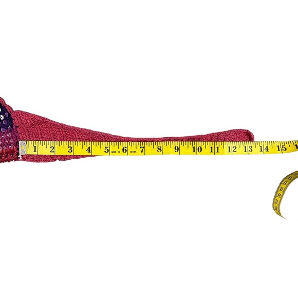 Crochet Halter Top  Girls OSFM  Rainbow Sequin Front  #Boho #Festival #Hippie - Picture 10 of 10